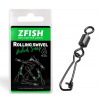 Zfish Obrtlík s karabínou Rolling Swivel & Hooked Snap veľ. 12