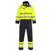 PORTWEST HI-VIS BIZFLAME MULTI-NORM FR60 / Nehorľavá reflexná kombinéza, antistatická - HV žltá/námorná modrá L