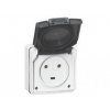 LEGRAND Zásuvka 2P+T Plexo IP55 sivá 91655