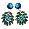 KRYŠTÁLMI SWAROVSKI NÁUŠNICE TYRKYSOVÉ AZURE ZLATO (KRYŠTÁLMI SWAROVSKI NÁUŠNICE TYRKYSOVÉ AZURE ZLATO)