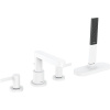 HANSGROHE Finoris 4-otvorová batéria na okraj vane, s telesom sBox, vyloženie výtoku 152 mm, matná biela, 76444700