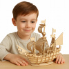DREWNIANE PUZZLE 3D MODEL STATKU DIY PRIESTOROVÉ PUZZLE NA SKLADANIE