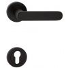 COBRA ZOE-R PZ Kľučka dverová, čierna s rozetou, kovová, kovové vnútro C02511B20