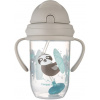 Detský hrnček Canpol Babies nevylievací hrnček so slamkou a závažím Exotic Animals 270 ml, šedý (5901691852778)