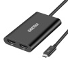 AppleMix Adaptér CHOETECH - USB-C (Thunderbolt 3) na 2x Displayport (4K@60Hz)