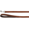 Flamingo Leash Arizona Brown - kožené vodítko pre psa, pravá koža, rukoväť s podšívkou, hnedá, 130cm - 20mm