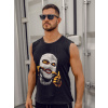 Čierne pánske tank top tričko s potlačou Bolf 14811A