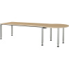 Obdĺžnikový stôl ,š x h 2000 x 800 mm, zaoblený prídavný prvok vpravo mauser