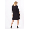 Dámske šaty voľný strih 3/4 rukáv vhodné aj pre tehotné stredne dlhé grafitové - Čierna - Beyo XL grafit