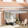 zahrada-XL Manuálna vysúvacia markíza svetlosivá 350x250 cm, vidaXL Náhradná tkanina pre rám 3,5x2,5 m svetlosivá 3330376