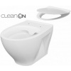 Cersanit MODUO WC misa závesná CleanOn a WC sedátko DELFI Slim SC, Biela K701-147 K701-147