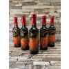 Ručne maľované mini vínko so srdiečkami (zlaté) – 0,25l, Text/číslo: Na zdravíčko, Vino: Červené