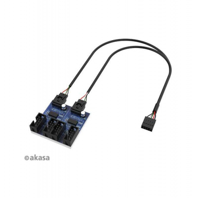 AKASA - USB 2.0 interní HUB 1-4 (AK-CBUB64-30BK)