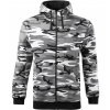 Malfini Camo Zipper Pánska mikina C19 camouflage gray L