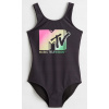 Detské plavky - Jeden -kus h & m outfit 146 čierny, modrý (H&M Super Swimsuit 146/152 Black MTV)