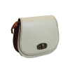 Dámska crossbody kožená kabelka, krémová