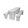TENTino Elastický poťah EXTREME na pivný set 200x50 - 200x70 cm Farba obrusu: BIELA / WHITE