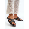 Čierne dámske šľapky so zirkónmi, KV27-002 BLACK__32410-37 37