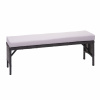 Design-Shop Záhradná lavica HWC-G16, polyratan - čierna, vankúš svetlosivá