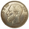 Stříbrná mince 5 Francs Belgie 1868