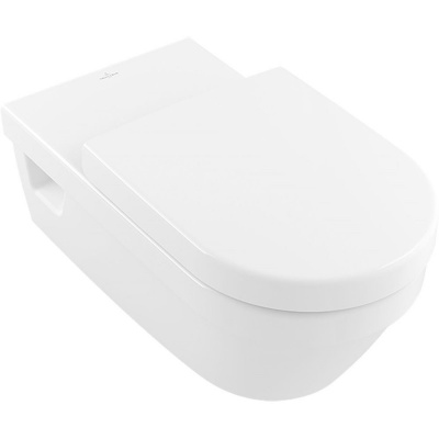 VILLEROY & BOCH ViCare závesné WC s hlbokým splachovaním bez vnútorného okraja, 370 x 700 mm, biela alpská, s povrchom AntiBac a CeramicPlus, 5649R0T2