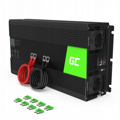 Green Cell 12V prevodník na 230V 1500W Inv25 (Invertor Green Cell 12V na 230V 1500W INV25)