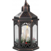 Lampáš MagicHome Vianoce Morocco, LED teplá biela, sviečky, čierny, 3xAAA, plast, časovač, 18x15x32 cm