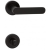 COBRA ZOE-R WC Kľučka dverová, čierna s rozetou, kovová, kovové vnútro C02511B30