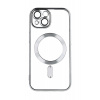 Kryt TopQ Electro iPhone 15 MagSafe so strieborným rámčekom 105278