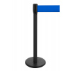 Systém riadenia pohybu ľudí Traffico, typ 2.9, stĺpiky čierne, popruh modrý, dĺžka až 3,80