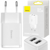 Kompaktná nabíjačka Baseus CCXJ010202 10,5 W 2x USB-A BIELA