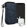 kwmobile Universal telefon Pouch Size S - 4.5 - Neoprene smartphone Pouch with Zip - Water-Repellent Mobile Pouzdro na telefon - Sleeve in hluboký oceán / černá
