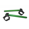ACCOSSATO Aluminium-forged clip-ons ACCOSSATO CP003 with metal clamp composed of 2 half-rings 10 degrees inclination, green