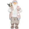 MagicHome Vianoce Dekorácia MagicHome Vianoce, Santa, s darčekom, ružovo-hnedý, 60 cm