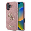 Zadný kryt Guess PU Fixed Glitter 4G Metal Logo pre iPhone 16 Pink
