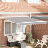 zahrada-XL Automatická vysúvacia markíza Svetlosivá 350x250 cm, vidaXL Náhradná tkanina pre rám 3.5x2.5 m Svetlosivá 3330377