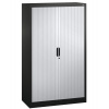 Kancelárska skriňa Omnispace, zalamovacie dvere, 1000 x 420 x 1660 mm, čiernosivá/bledosivá