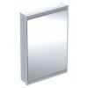 Geberit ONE Zrkadlová skrinka s LED osvetlením, 60x90x15 cm, pánty vľavo, vstavaná, hliník 505.800.00.1