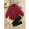 Shein 128 Burgundsko Set, čierna (Dievčenské súprava s zdriemnutím)