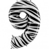 Grabo Nafukovací balónek číslo 9 zebra 102cm extra velký