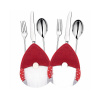 SPRINGOS Vianočné prestieranie na príbory Gnom, červený, súprava 2ks