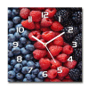 Sklenené nástenné hodiny okrúhle Lesné ovocie fi 30 cm