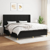 vidaXL Boxspring posteľ s matracom čierna 200x200 cm látka - Čierna - 9223-151006