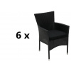 VerDesign 6 x BALI záhradné ratanové kreslo, antracit