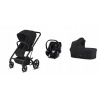Cybex Balios s Lux 4in1 kočíka + základňa Aton M i-veľkosti + (Cybex Balios S Lux 3in1 Deep Black + Aton 5 sedadlo)