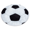 Prateľný protišmykový okrúhly koberec JUNIOR 51553.802 Futbalová lopta, čierno - biely