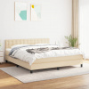 vidaXL Posteľný rám boxspring s matracom krémový 160x200 cm látka - Krémová - 117405-64106