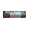 Vrecia na odpadky Paclan s páskou 10x60 l Silver Space, šedé, silné, recyklované