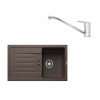 SET573 - Gránitový drez Blanco Favum 45 S káva + Kuchynská batéria Rosan King JA381001 chróm