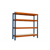 Trestles Nekonečný priemyselný regál 1800x2400x800, 4 police Farba: oranžová a modrá